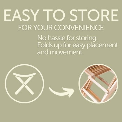 Nordic Teak Brown Armless Folding Patio Chair