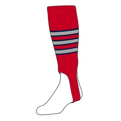 TCK Baseball Stirrups Medium (200D, 5in) Red, Navy, Grey