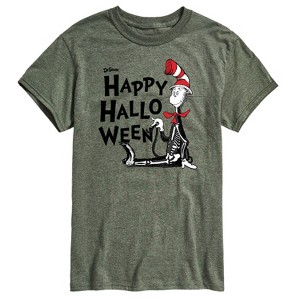 Men's - Dr. Seuss - Happy Halloween Skeleton Cat Short Sleeve Graphic T-Shirt - 1 of 4