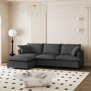 Whisen Oversized Modern Sofa Module for Modular Sectional Sofa, Wide Seat Chenille Armchair with Pillows - 1 of 4