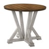 HOMES: Inside + Out 5pc Naxti Rustic Round Counter Height Dining Table Set Light Oak/Antique White: Farmhouse Style, 4 Slat Back Chairs - image 3 of 4