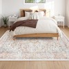 Lahome  Large Floral Border Contrast Short Pile Velvet Rectangular Indoor Area Rug - 4 of 4