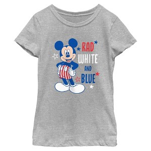 Girls Mickey & Friends Rad White and Blue T Shirt - 1 of 4