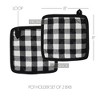 Annie Buffalo Check Black Pot Holder Set of 2 8x8 VHC Brands - 3 of 3