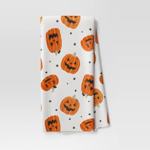 Halloween Pumpkins Kitchen Towel Orange - Hyde and EEK! Boutique™: Cotton, Machine Washable, 28"x18" - 1 of 4