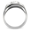 Slickblue Men’s Stainless Steel Ring with 3 Clear Synthetic Crystals, Modern Design, size 5-13 - 4 of 4