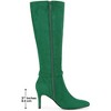 BLISSFUL STEP Women's Buckle Pointed Toe Side Zip Stiletto Heel Knee High Boots - 2 of 4
