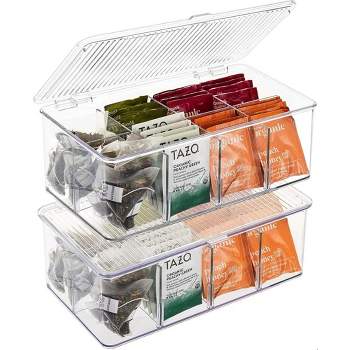 Sorbus Storage Bins For Pantry With Dividers & Lids (2 Pack)