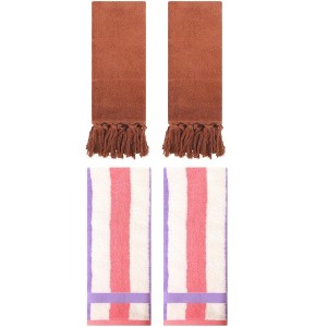 REGALWOVEN 4 Pcs Cotton Bathroom Hand Towels for Home Decoration - 1 of 4