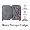 NAYSAYE Luggage ABS Hardshell 3 Piece Set with TSA Lock and Spinner Wheels for Travel, Pink, 21.06"*11.42"*30.12" - 2 of 4