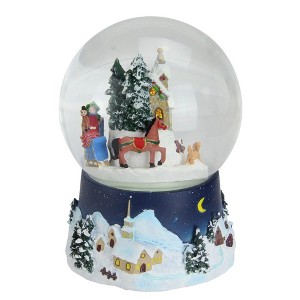 Northlight 6.5" Musical and Animated Christmas Villiage Winter Scene Rotating Water Globe Dome - 1 of 2