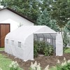 Outsunny 11.5' x 10' x 6.5' Walk-in Outdoor Tunnel Greenhouse, PE Cover, Steel Frame, Roll-Up Zipper Door & 6 Windows for Tropical Plants, White - 3 of 4