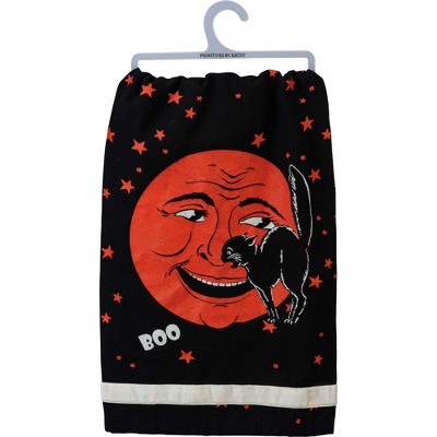 Decorative Towel 28.0" Laughing Moon & Black Cat Halloween 100% Cotton Kitchen  -  Kitchen Towel