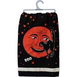 Decorative Towel Laughing Moon & Black Cat Halloween 100% Cotton Kitchen 101876