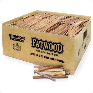 Better Wood Products Fatwood All Natural Waterproof Fire Logs, Indoor/Outdoor Wood Fire Starter Sticks for Barbecue, Fireplace & Camping - 1 of 4