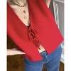 Clearlove Women’s Tie Open Front Knit Vest V Neck Sweater Vest Women Tank Tops Sleeveless Cardigan Sweater Waistcoat - 4 of 4