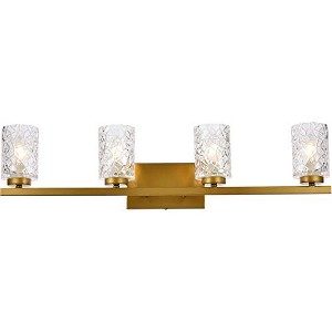 Elegant Lighting Cassie 4 lights bath sconce in brass with clear shade - 1 of 4