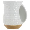 Elanze Designs Cup of Cozy Nordic Knit 14 ounce Ceramic Stoneware Handwarmer Coffee Mug, Raw Clay - 2 of 4