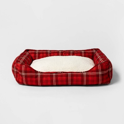 Red Plaid Cuddler Dog Bed - Wondershop™