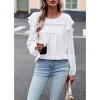 Coolmee Women's Long Sleeve Blouses Ruffle Dot Crochet Loose Fit Tunic Dressy Casual Shirts Fall Fashion Tops - 2 of 4