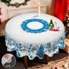 Christmas Tablecloth, Blue Snowman Snowflake Tablecloth, Washable Tablecloth for Winter Christmas Party Home Kitchen Decoration - 4 of 4