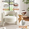 Modern Accent Chair, Barrel Upholstered Chenille Armchair, Round Corners for Living Room, Bedroom, Office, or Reading Room, Easy Assembly - 3 of 4