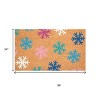 HomeRoots 24" X 36" Brown Blue And White Christmas Snowflake Outdoor Coir Door Mat - 3 of 4