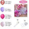 126 Pcs Latex Balloon Kit Different Sizes 18 10 5 Inch for Garland Arch Pink Balloons for Birthday Wedding Celebration Party Anniversary Decoration - 3 of 4