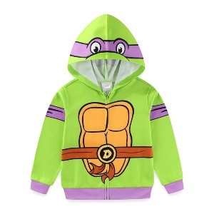 Nickelodeon Teenage Mutant Ninja Turtles Tmnt Donatello Boys Zip Up Hoodie For Toddler And Big Kids - Size 10 - 1 of 4