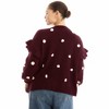 June + Vie by Roaman's Ruffle-Sleeve Cardigan - 3 of 4