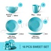vancasso 16 Piece Light Blue Ceramic Porcelain Dinnerware Tableware Dinner Set with Dinner Plate, Dessert Plate, Bowl, Mug Set - 2 of 4