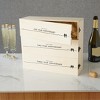 Twine Wedding and Anniversary Gift Wooden Wine Box Three Year Celebration 3 Bottle Holder with Lids and Latches, Wood - 2 of 4