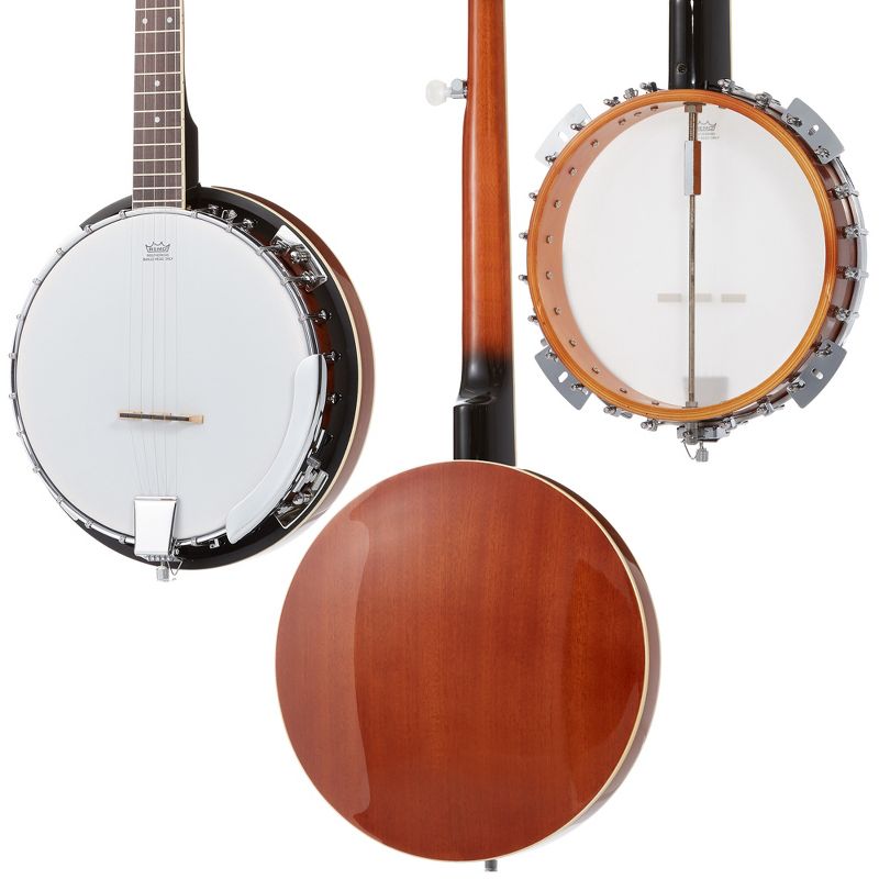 Jameson Guitars Left-Handed 5-String Banjo with 24 Brackets, Closed Solid Back, and Geared 5th Tuner, 2 of 7