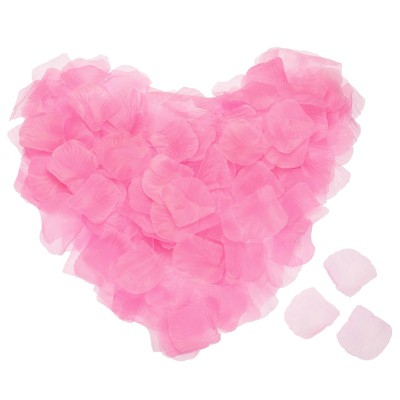 Unique Bargains Faux Silk Artificial Flower Rose Petals for Wedding Decoration 2x2 Inch 3200 Pcs Dark Pink