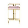 Meridian Furniture,Ezra Pink Velvet Stool, Set of 2 - 3 of 4