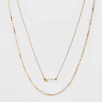 Large Crystal Statement Necklace - A New Day™ Gold
