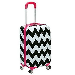 Rockland Safari Hardside Spinner Wheel Luggage Pink Chevron Carry-On 20-Inch - 1 of 4