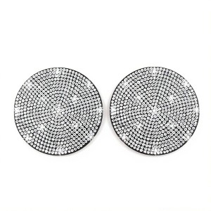Anna-Kaci Rhinestone Car Cup Holder Coasters Anti-Slip Sparkling Crystal Set of 2 - Silver - 1 of 4