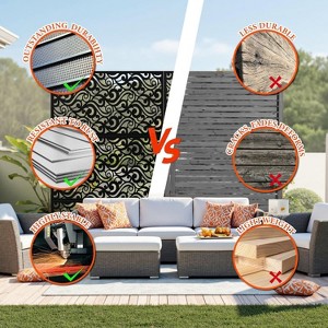 Galvanized Steel Metal Outdoor Privacy Screen, Patio Privacy Screen Deck Privacy Screen Balcony Privacy Screen Terrace Privacy Screen - 1 of 4