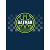Batman Bat Signal Logo Checkered Background Boy's Navy Blue T-shirt - 2 of 4