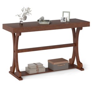 Tangkula Narrow Console Table Vintage Accent Sofa Table w/ Open Storage Shelf - 1 of 4