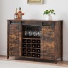 Garvee Elegant Farmhouse Wine Bar Cabinet with Sliding Barn Door – 47" Kitchen Coffee Bar with 16 Wine & Glass Racks - 3 of 4