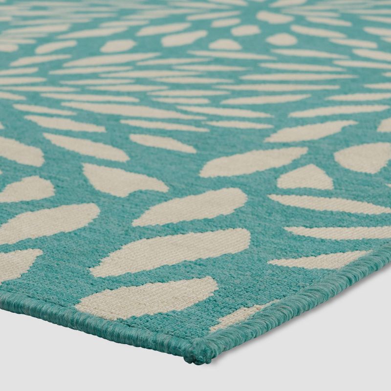 Simone Floral Outdoor Rug Blue/Ivory - Christopher Knight Home, 3 of 7