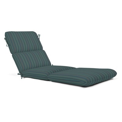 Casual Cushion Stripe Sunbrella Fabric 1-Piece Outdoor Chaise Cushion, 22.5"W x 74"L
