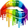 Adult Design By Humans Rainbow Pride Lip Melt By COVI Tank Top - 2 of 2