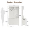 4-in-1 Hallway Tree with Shoe Storage, 77" Coat Rack with 18 Shoes Cubbies & 9 Coat Hooks, White - 2 of 4