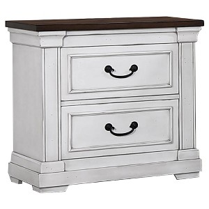 Coaster,Hillcrest 2-drawer Nightstand Distressed White - 1 of 4