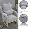 CAVINAS 27.5" Modern High Back Accent Chair with Lumbar Pillow & Side Pockets, Teddy Rocking Chair with Ergonomic Support for Living Room,Office - 4 of 4