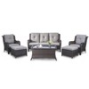 POCASSY 6PCS Patio Furniture Set with Coffee Table, All Weather Wicker Outdoor Conversation Set Patio Sofa Couch Set with Patio Chairs and Ottomans - 2 of 4