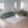 99 inch Beige Corduroy Cloud  L-Shaped Modern Upholstered Sectional Sofa with Three pillows for Living Room and Bedroom - 4 of 4